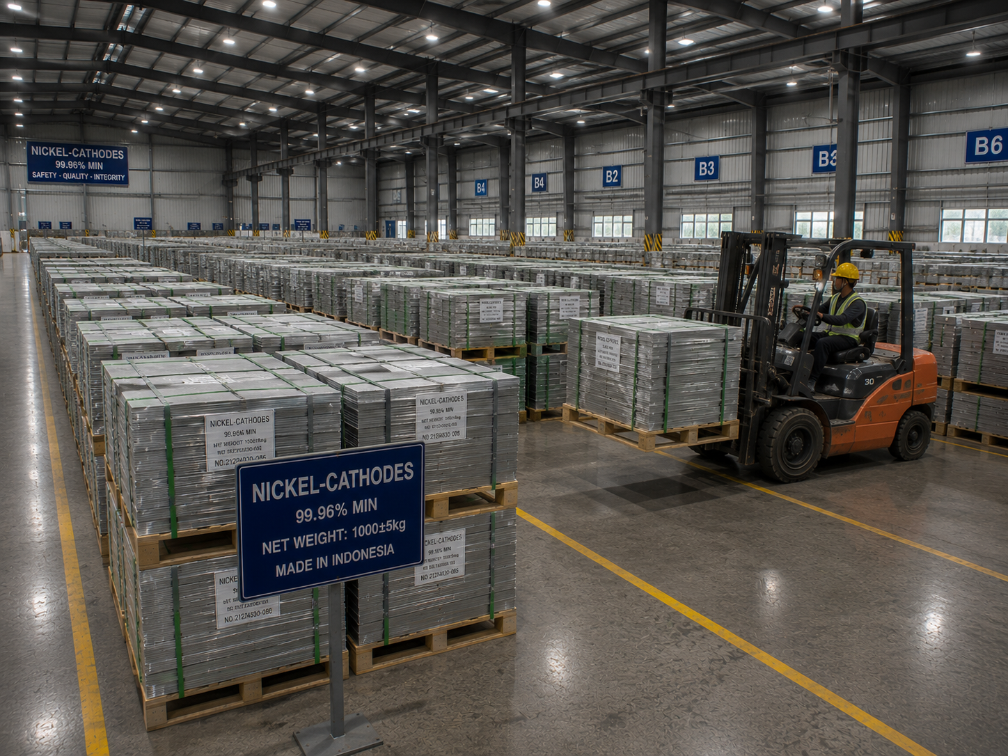 Nickel Cathode Cut Squares Warehousing